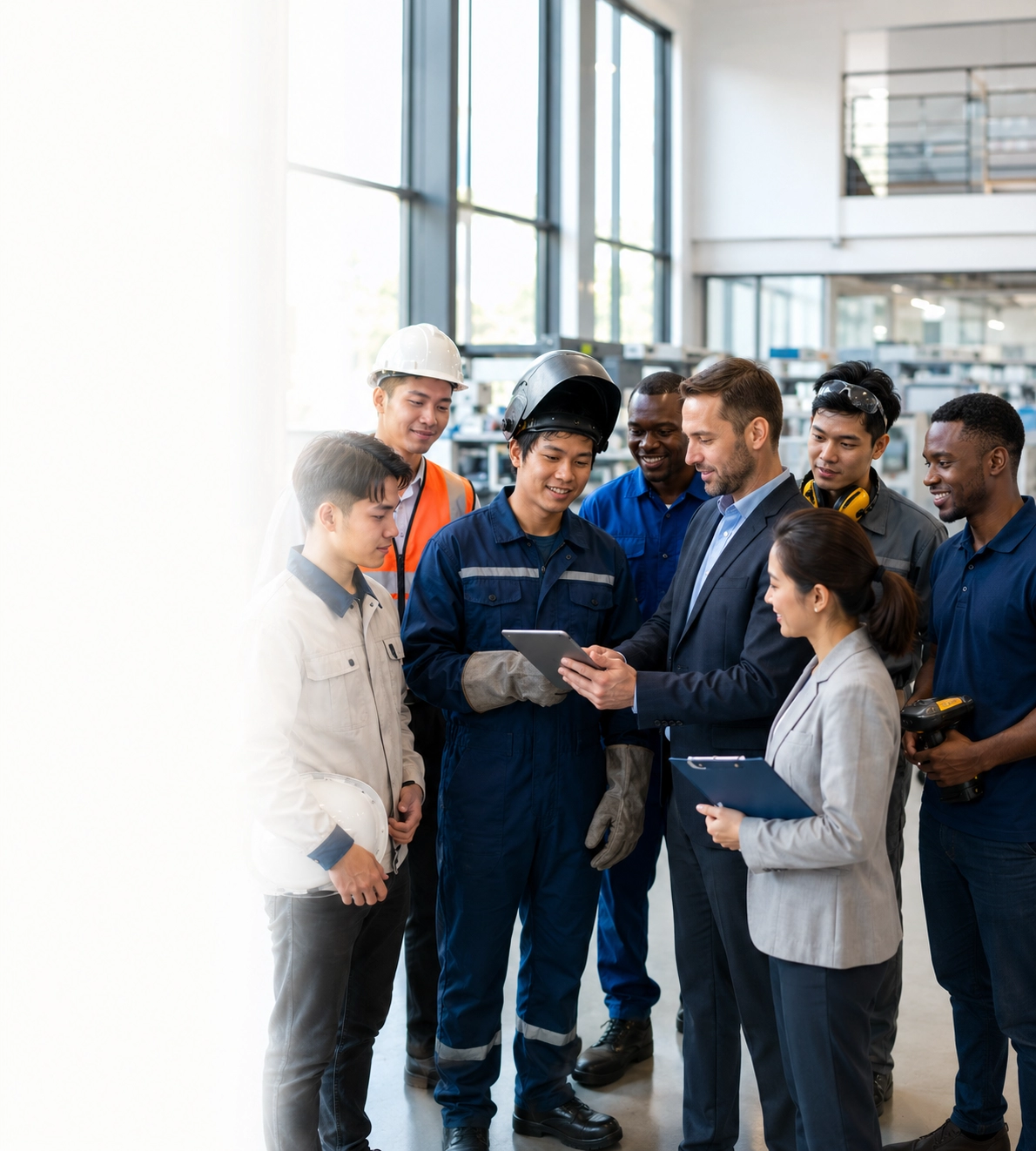Skilled international workers meeting with recruitment partners